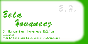 bela hovanecz business card